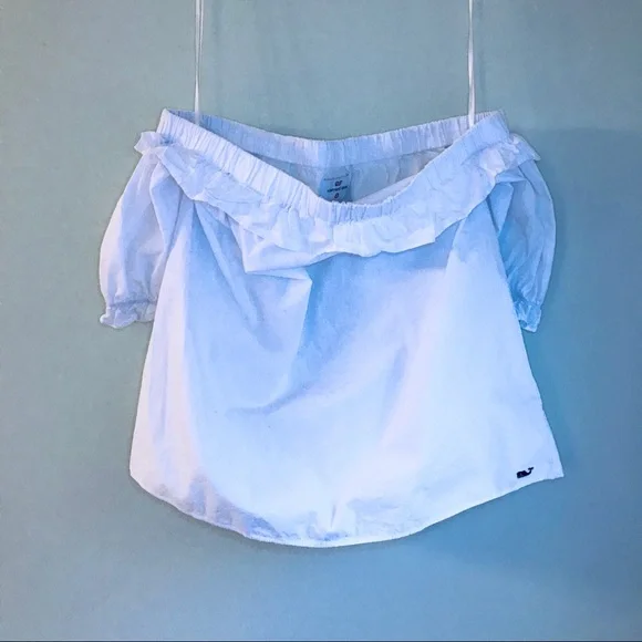 Vineyard Vines White Off the Shoulder Top - Picture 4 of 8